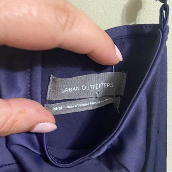 𝅺new UO Margaux Satin Wrap Slip Dress - Picture 6 of 8